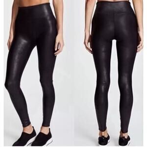 Spanx Black Leggings Faux Leather Pull On High Rise Skinny Stretch Goth Witchy M